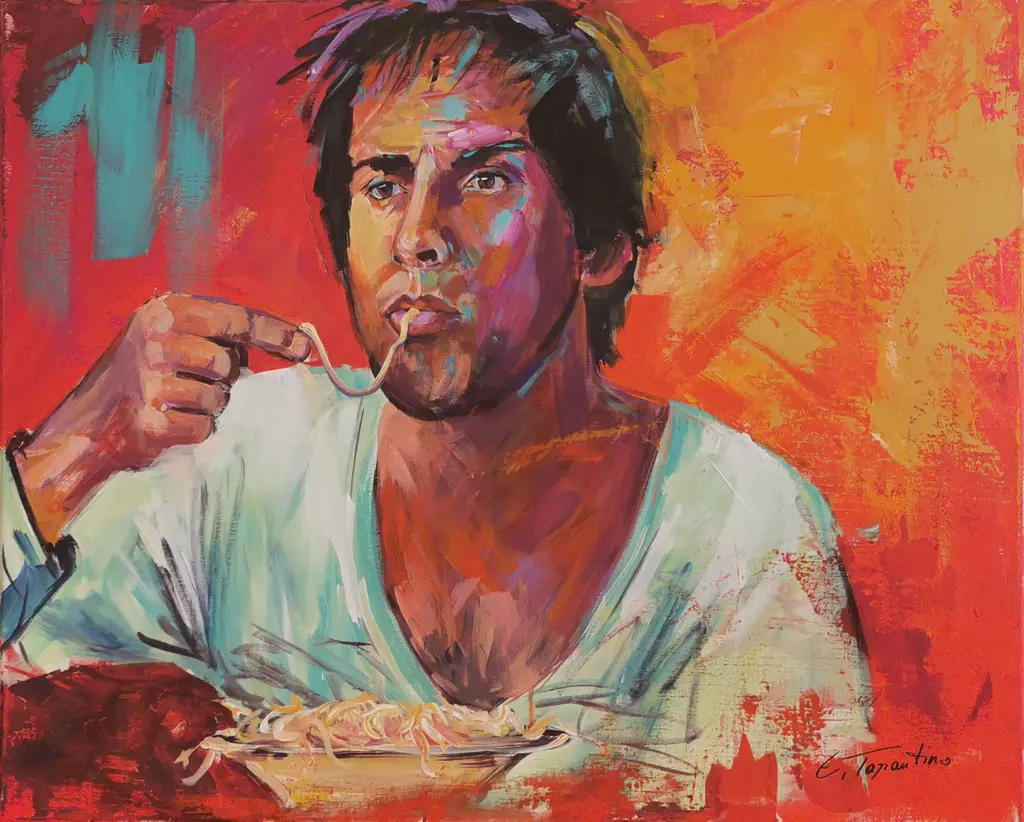 Adriano Celentano Portrait - Italienischer Entertainer Acrylbild auf Leinwand 80x100cm von Arte Tarantino